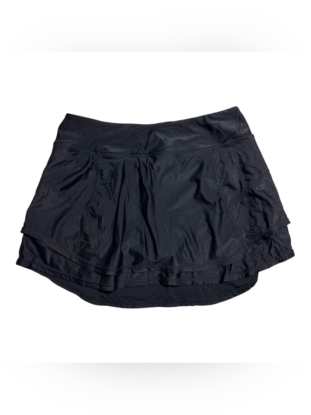 Coolibar Women’s Swim Skort In Black Lined Stretch UPF 50+ Sz.M Resortwear